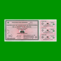 BONO DE CORDOBA $ 5,00, EC 262, AÑO 1996, SERIE B, ESTADO EXCELENTE+ .-