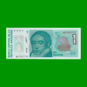 BILLETE DE AUSTRALES, 1 AUSTRAL, BOT 2808, AÑO 1988, ESTADO SIN CIRCULAR.-