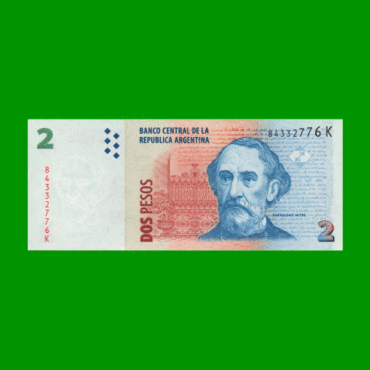 PESOS CONVERTIBLES 2do DISEÑO $2,00, BOT 3240, AÑO 2013, ESTADO EXCELENTE- .-