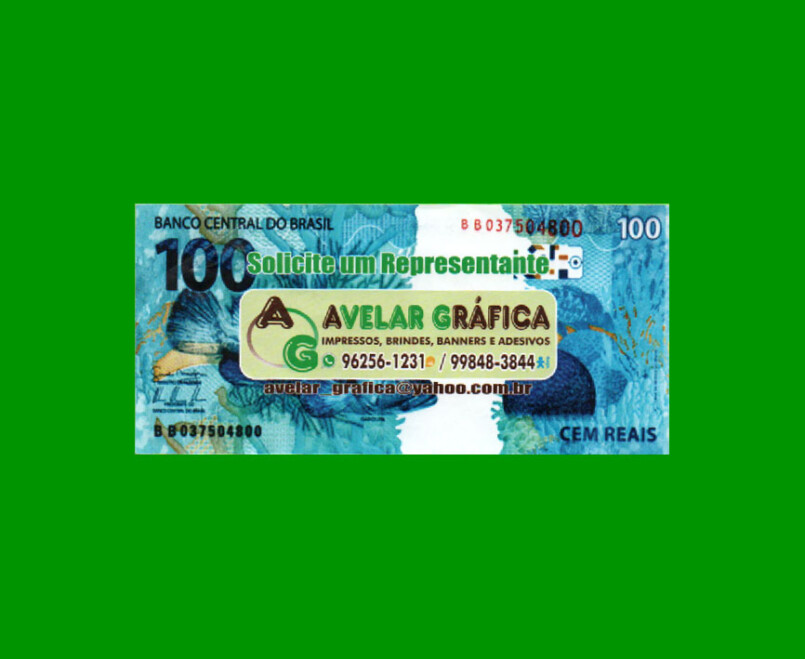 BILLETE DE BRASIL 100 REALES, FANTASIA, USADO.- - Imagen 2