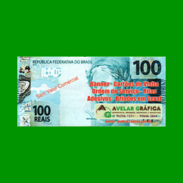 BILLETE DE BRASIL 100 REALES, FANTASIA, USADO.-