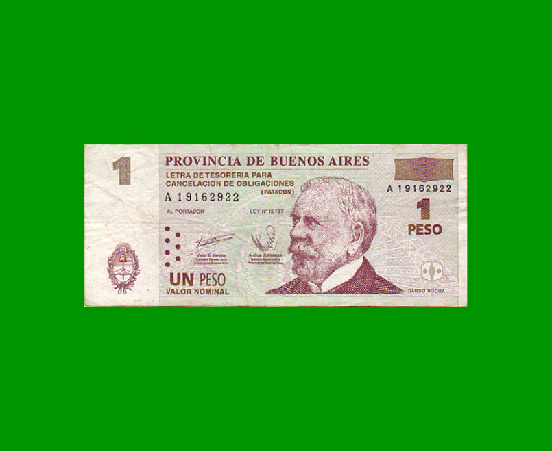 BONO DE BUENOS AIRES $1,00, EC 211, AÑO 2001, ESTADO MUY BUENO.