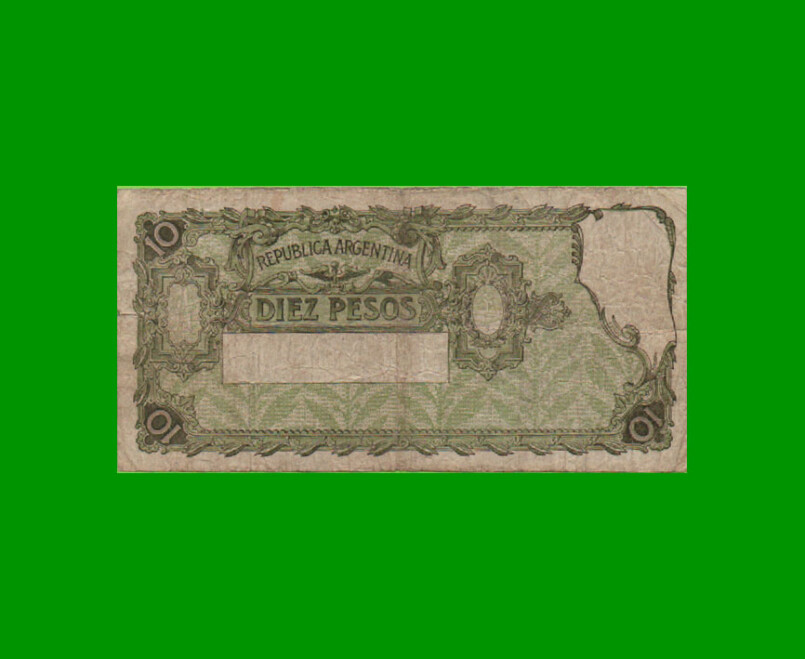 BILLETE CAJA DE CONVERSION $ 10,00, BOT 1634, AÑO 1934, ESTADO BUENO.- - Imagen 2