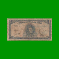 BILLETE DE CHILE 1/2 ESCUDO, PICK 134Aa, AÑO 1964/67, ESTADO BUENO.-