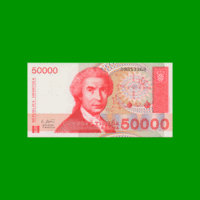 BILLETE DE CROACIA 50.000 DINARA, PICK 26, AÑO 1993, ESTADO SIN CIRCULAR.-