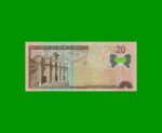 BILLETE DE REPUBLICA DOMINICANA POLYMERO $20,00 ORO PICK 182, AÑO 2009 ESTADO MUY BUENO.- - Imagen 2