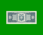 BILLETE DE ECUADOR 10 SUCRES PICK 121, AÑO 1986, ESTADO SIN CIRCULAR.- - Imagen 2
