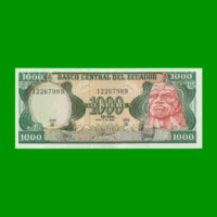 BILLETE DE ECUADOR 1000 SUCRES, PICK 125, AÑO 1988, ESTADO SIN CIRCULAR.-