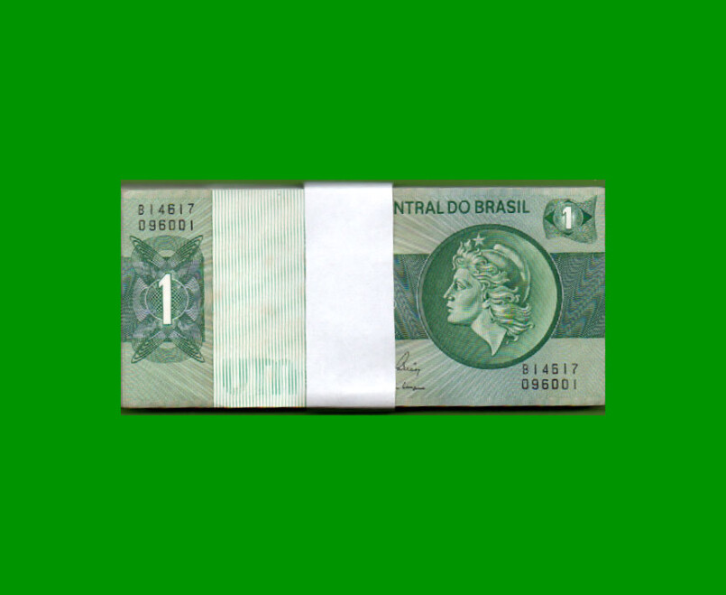 FAJO DE BILLETES DE BRASIL 1 CRUZEIRO, PICK 191Ac, N° CAT 132, AÑO 1980, ESTADO SIN CIRCULAR.-