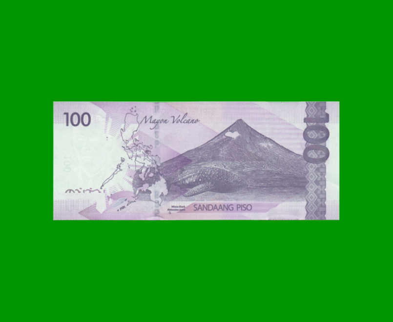 BILLETE DE FILIPINAS 100 PISO, PICK 225, AÑO 2022, ESTADO SIN CIRCULAR.- - Imagen 2