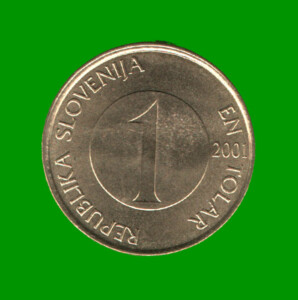 MONEDA DE ESLOVENIA 1 TOLAR, AÑO 2001, ESTADO NUEVA.-