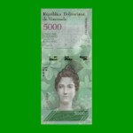 BILLETE DE VENEZUELA 5.000 BOLIVARES, PICK 98, AÑO 2016, ESTADO EXCELENTE.-