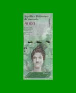 BILLETE DE VENEZUELA 5.000 BOLIVARES, PICK 98, AÑO 2016, ESTADO EXCELENTE.-