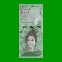 BILLETE DE VENEZUELA 5.000 BOLIVARES, PICK 98, AÑO 2016, ESTADO EXCELENTE.-