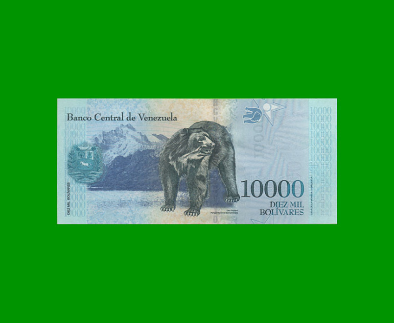 BILLETE DE VENEZUELA 10.000 BOLIVARES, PICK 98, AÑO 2017, ESTADO SIN CIRCULAR.- - Imagen 2