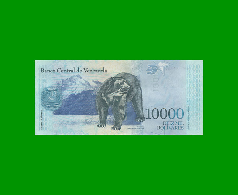 BILLETE DE VENEZUELA 10.000 BOLIVARES, PICK 98, AÑO 2016, ESTADO SIN CIRCULAR.- - Imagen 2