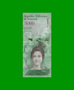 BILLETE DE VENEZUELA 5.000 BOLIVARES, PICK 97, AÑO 2017, ESTADO SIN CIRCULAR.-