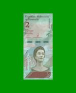 BILLETE DE VENEZUELA 2 BOLIVARES, PICK 101, AÑO 2018, ESTADO SIN CIRCULAR.-