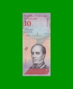 BILLETE DE VENEZUELA 10 BOLIVARES, PICK 103, AÑO 2018, ESTADO SIN CIRCULAR.-