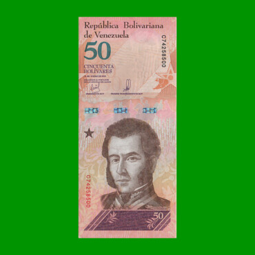 BILLETE DE VENEZUELA 50 BOLIVARES, PICK 105, AÑO 2018, ESTADO EXCELENTE.-