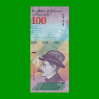 BILLETE DE VENEZUELA 100 BOLIVARES, PICK 106, AÑO 2018, ESTADO SIN CIRCULAR.-