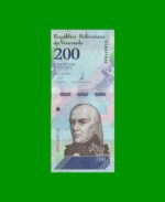 BILLETE DE VENEZUELA 200 BOLIVARES, PICK 107, AÑO 2018, ESTADO SIN CIRCULAR.-
