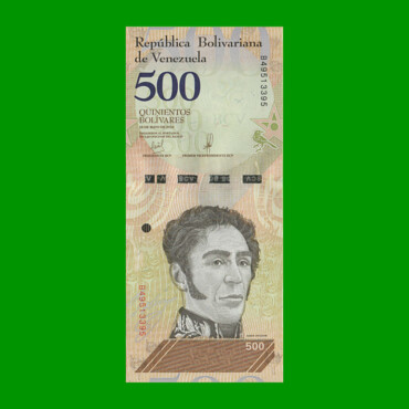 BILLETE DE VENEZUELA 500 BOLIVARES, PICK 108, AÑO 2018, ESTADO EXCELENTE+. -