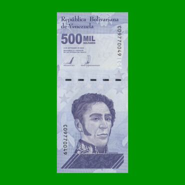BILLETE DE VENEZUELA 500.000 BOLIVARES, PICK NEW, AÑO 2020, ESTADO SIN CIRCULAR.-