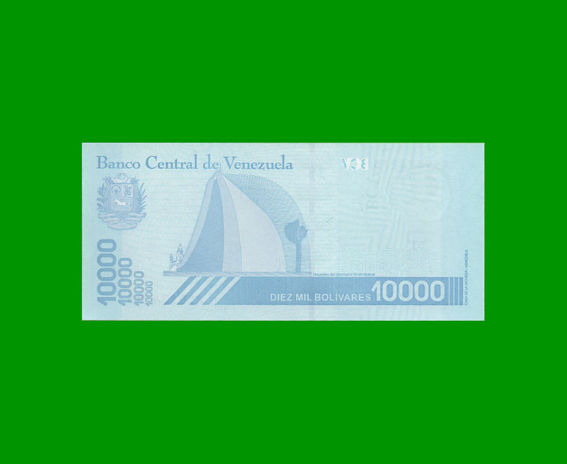 BILLETE DE VENEZUELA 10.000 BOLIVARES, PICK 109b, AÑO 2019, ESTADO SIN CIRCULAR. - - Imagen 2