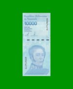 BILLETE DE VENEZUELA 10.000 BOLIVARES, PICK 109b, AÑO 2019, ESTADO SIN CIRCULAR. -