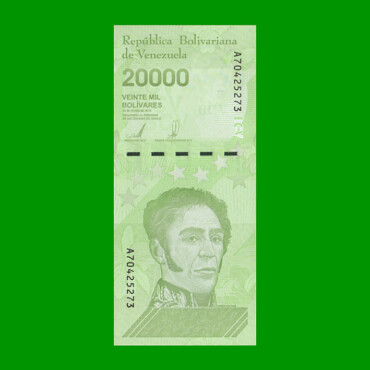 BILLETE DE VENEZUELA 20.000 BOLIVARES, PICK 110, AÑO 2019, ESTADO SIN CIRCULAR. -