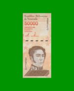 BILLETE DE VENEZUELA 50.000 BOLIVARES, PICK 111, AÑO 2019, ESTADO SIN CIRCULAR. -