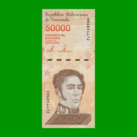 BILLETE DE VENEZUELA 50.000 BOLIVARES, PICK 111, AÑO 2019, ESTADO SIN CIRCULAR. -