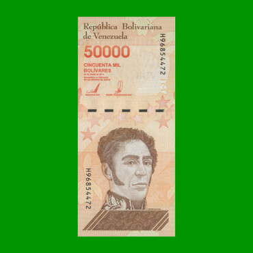 BILLETE DE VENEZUELA 50.000 BOLIVARES, PICK 111, AÑO 2019, ESTADO SIN CIRCULAR. -