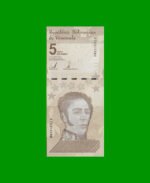 BILLETE DE VENEZUELA 5 BOLIVARES, PICK NEW, AÑO 2021, ESTADO SIN CIRCULAR.-