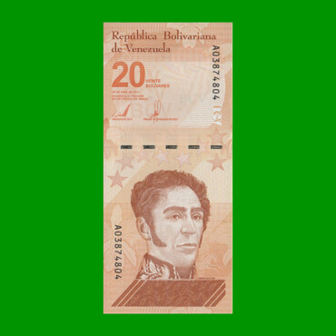 BILLETE DE VENEZUELA 20 BOLIVARES, PICK 117, AÑO 2021, ESTADO SIN CIRCULAR.-