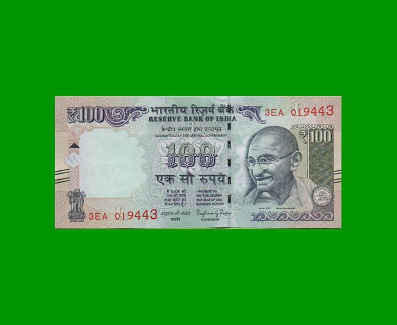 BILLETE DE INDIA 100 RUPIAS, PICK 105i, ESTADO SIN CIRCULAR.-