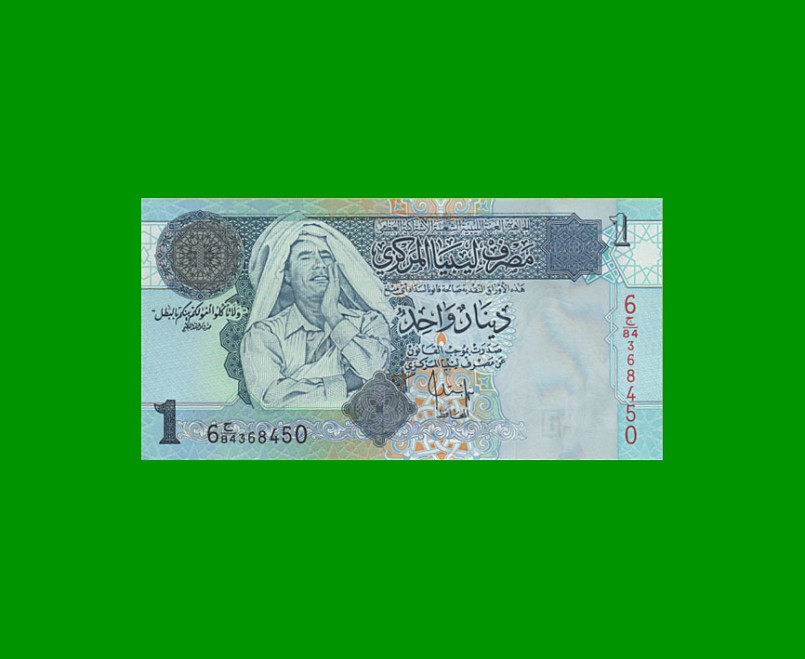 BILLETE DE LIBYA 1 DINAR, PICK 68, AÑO 2004, ESTADO SIN CIRCULAR.-