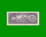 BILLETE DE VENEZUELA 10 BOLIVARES, PICK 51f, AÑO 1977, ESTADO MUY BUENO-. - - Imagen 2