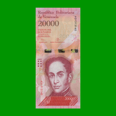 BILLETE DE VENEZUELA 20.000 BOLIVARES, PICK 99, AÑO 2016, ESTADO SIN CIRCULAR.-