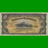 BILLETE DE PARAGUAY 100 GUARANI, PICK 159, AÑO 1907