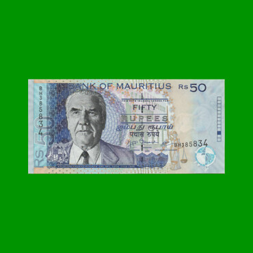 BILLETE DE MAURICIO 50 RUPIAS, POLYMERO, PICK 50, AÑO 2009 ESTADO SIN CIRCULAR.