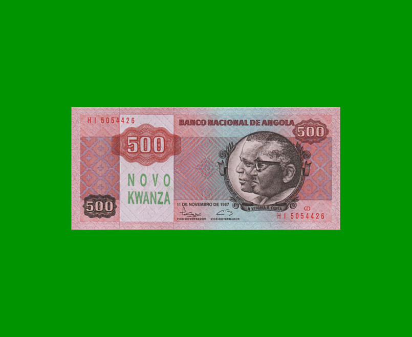 BILLETE DE ANGOLA 500 KWANZAS, PICK 123, AÑO 1991, ESTADO SIN CIRCULAR.-