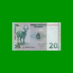 BILLETE DE CONGO 20 FRANCOS, PICK 83, AÑO 1997, ESTADO SIN CIRCULAR.-