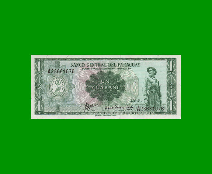 BILLETE DE PARAGUAY 1 GUARANI, PICK 193b, ESTADO SIN CIRCULAR.-