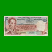 BILLETE DE VENEZUELA 500 BOLIVARES, PICK 56b, AÑO 1972, ESTADO MUY BUENO.-