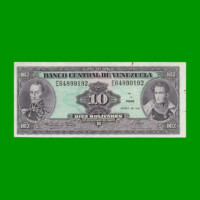 BILLETE DE VENEZUELA 10 BOLIVARES, PICK 61a, AÑO 1986, ESTADO MUY BUENO.-
