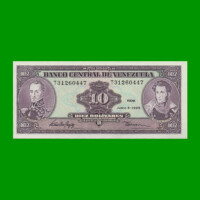 BILLETE DE VENEZUELA 10 BOLIVARES, PICK 61d, AÑO 1995, ESTADO  EXCELENTE.-