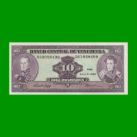 BILLETE DE VENEZUELA 10 BOLIVARES, PICK 61d, AÑO 1995, ESTADO SIN CIRCULAR.-