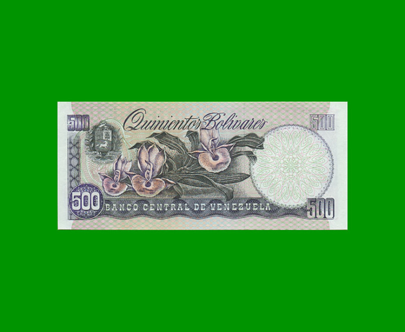 BILLETE DE VENEZUELA 500 BOLIVARES, PICK 67f, AÑO 1998, ESTADO EXCELENTE.- - Imagen 2